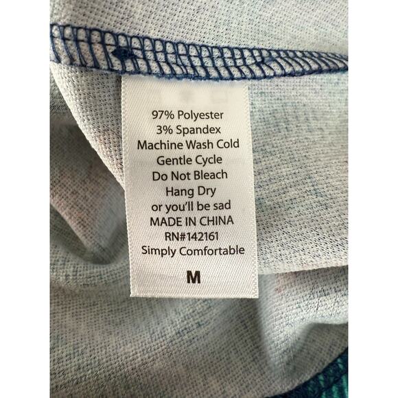 LuLaRoe Size M Azure Skirt Knee Length Southwest Blue Jade Orange Stretch Aztec - Picture 6 of 7